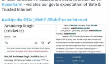 PAK conspiracy to defame Arshdeep Singh exposed, government summons Wikipedia officials