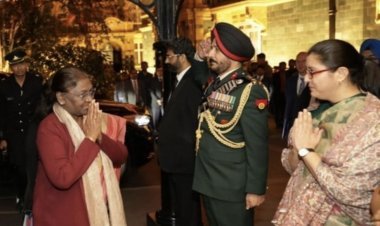 President Draupadi Murmu arrives in London to attend the funeral of Queen Elizabeth II