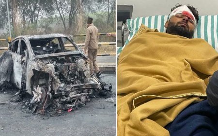 Horrific accident in cricketer Rishabh Pant's car, car collided with divider, Pant referred to Delhi