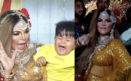 Rakhi Sawant danced fiercely in the wedding celebration, on the other hand, the child roared as soon as he went in the lap